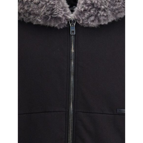 Dolce & Gabbana Faux Fur Trim Hooded Jacket Men Black Sweaters - Picture 3 of 3